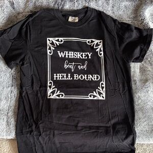 Comfort Colors Black Tee - Whiskey Bent and Hell Bound